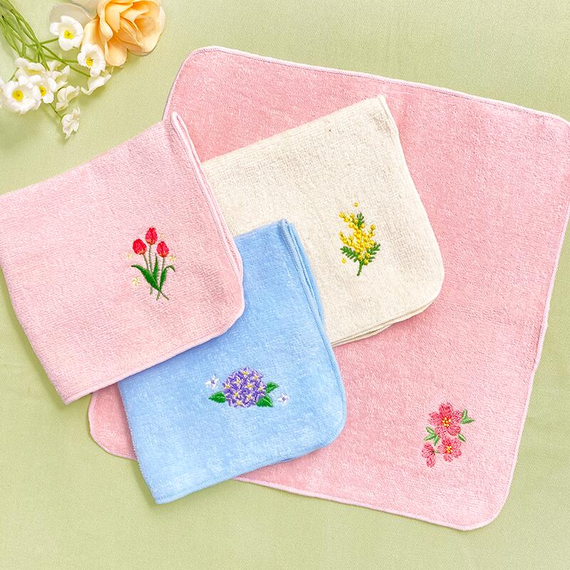 楽天市場】【 日本製 】 刺繍 オーガニック コットン タオル ハンカチ