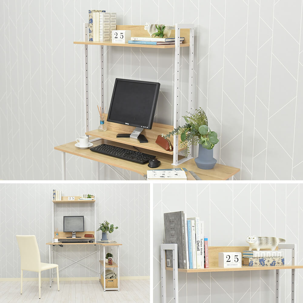 楽天市場】デスクラック 上置棚 机上ラック 2段 幅80 おしゃれ