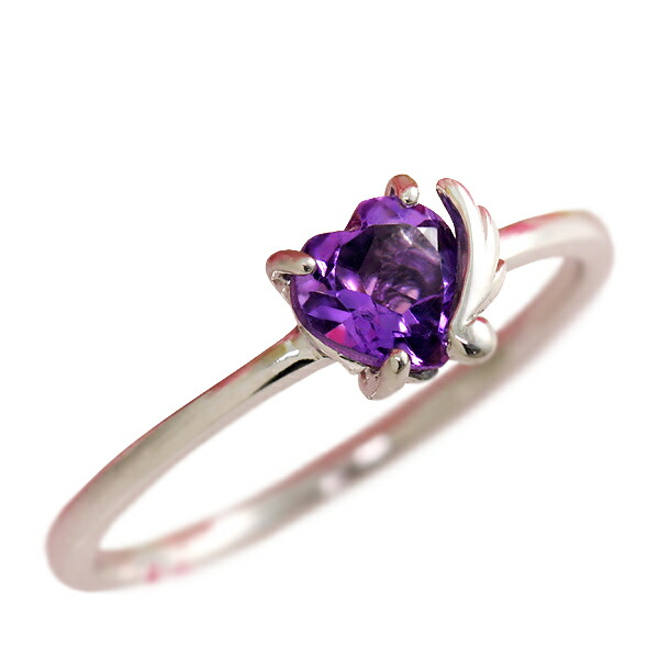 楽天市場】オリジナルジュエリー 2月誕生石 天然アメジスト 5mm ハート