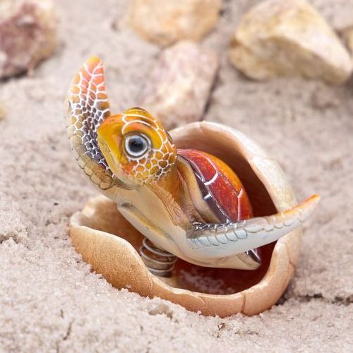 楽天市場】ハッチング ホヌフィギュア カメ 亀Kahiko インテリア