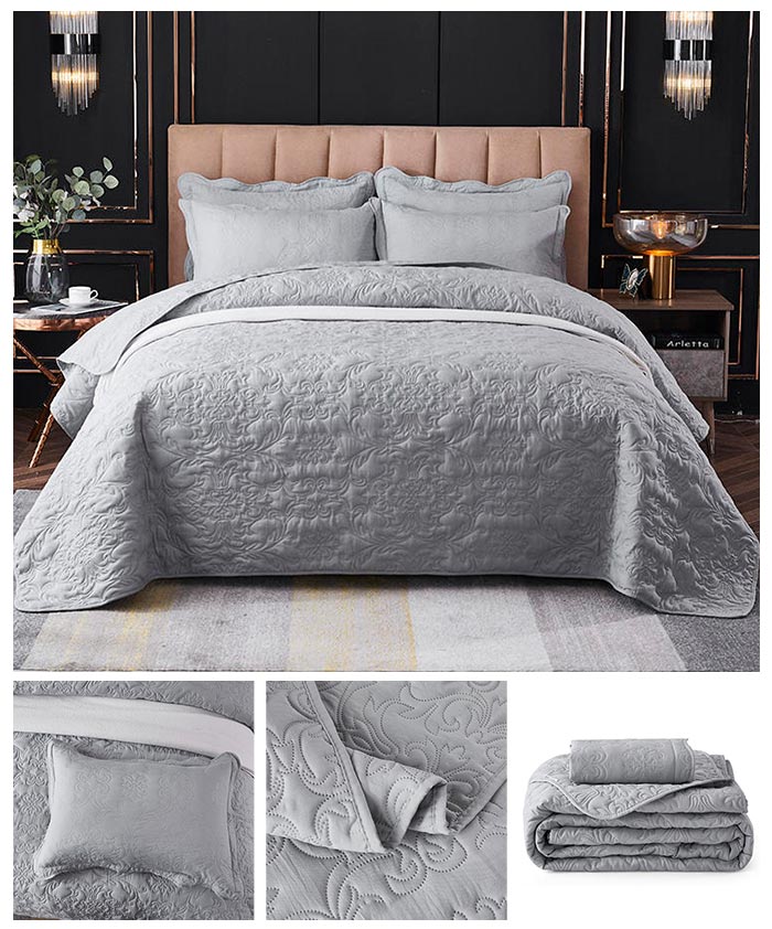 楽天市場】ベッドカバー キルト キルティング 綿 3点セット ベッド