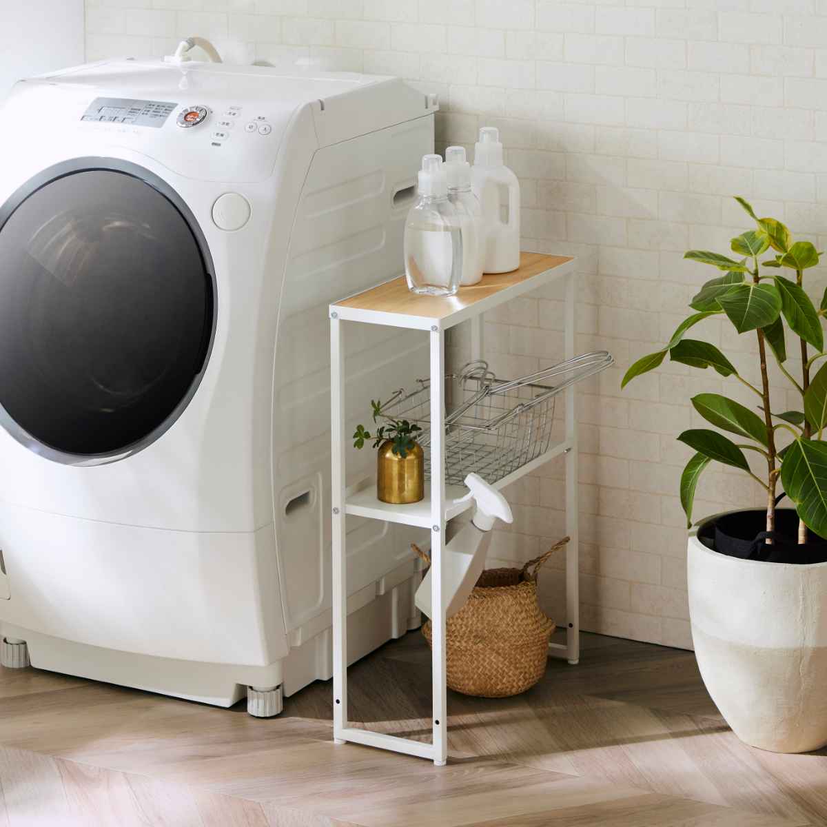 楽天市場】隙間収納 洗面所 洗濯機サイドラック （ 収納 棚 ランドリー