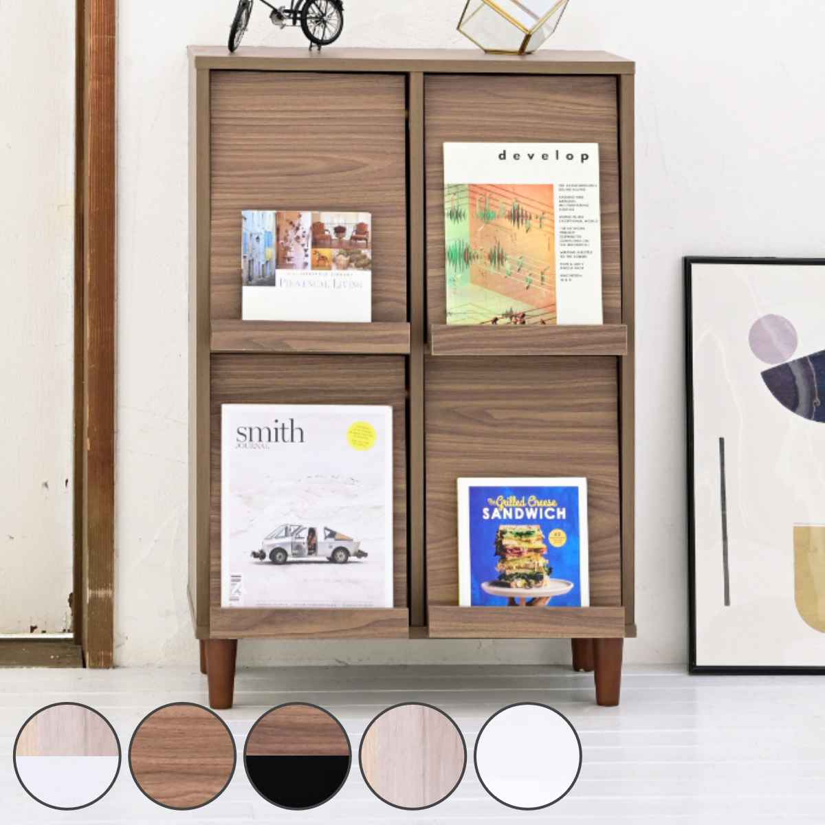 楽天市場】ディスプレイラック 4枚扉 組合せ家具 北欧風 Adatto 幅60cm