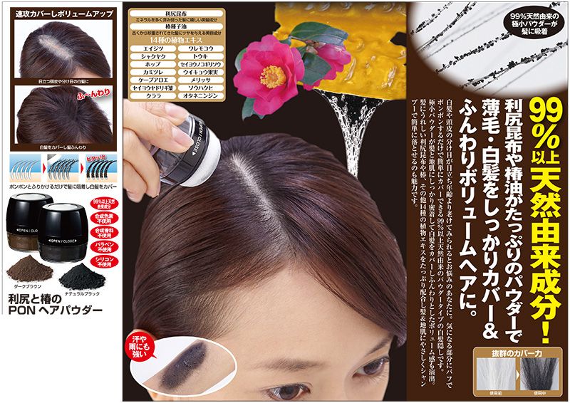 楽天市場】マイノロジ 利尻と椿のPONヘアパウダー ダークブラウン 茶色