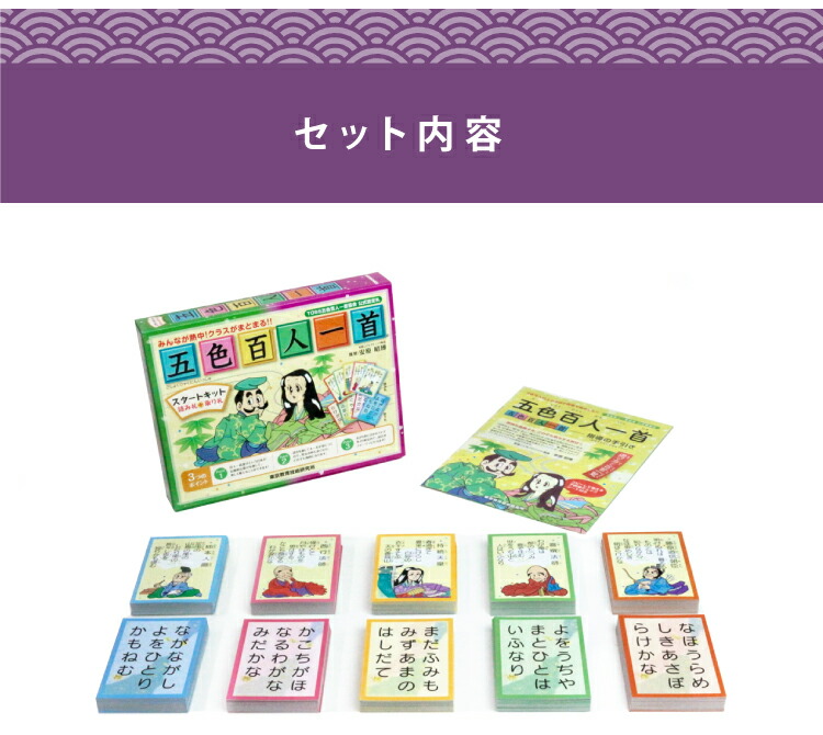 楽天市場】【メール便】五色百人一首 スタートキット+読み上げCDセット