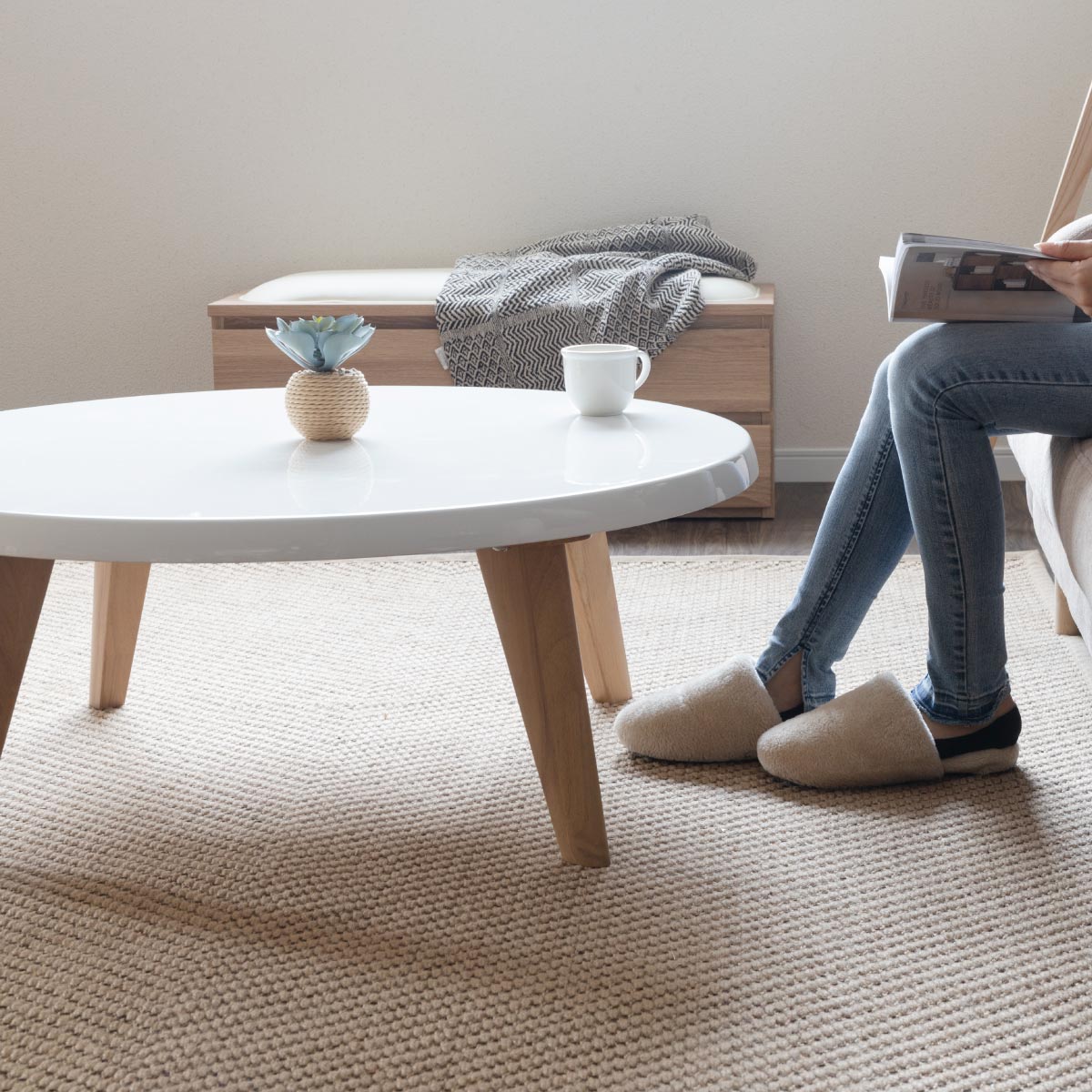 楽天市場】【P5倍&5%OFF! 2/25限定】 ローテーブル 白 丸 センター