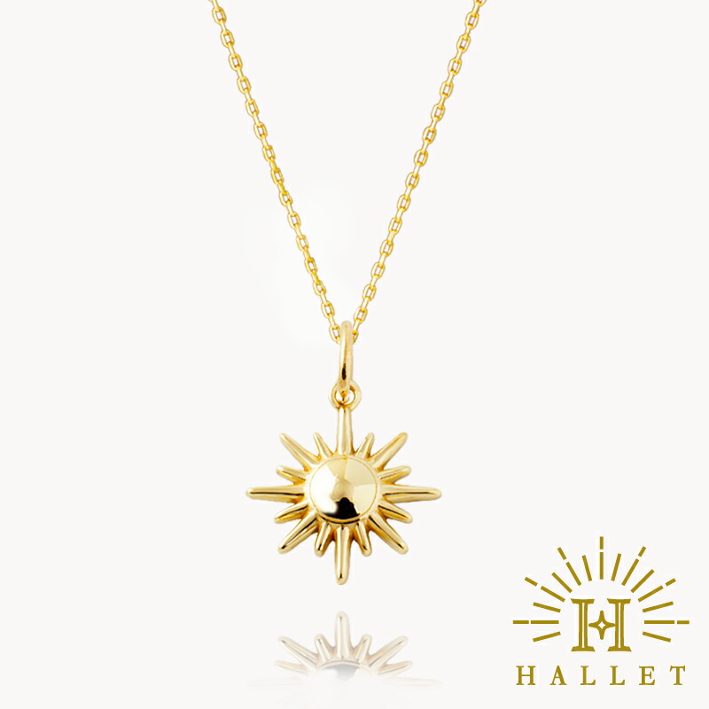 楽天市場】k18 ゴールド ネックレス 太陽 18金 お守りジュエリー 重ね