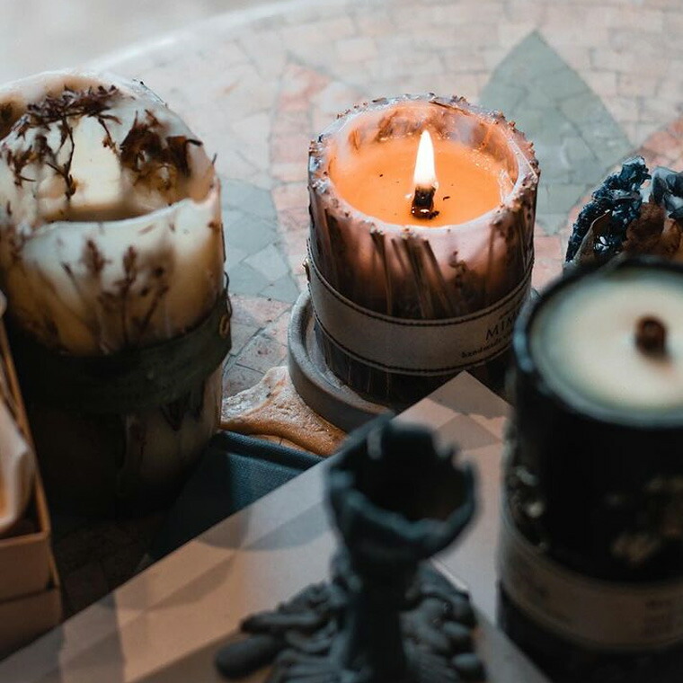 楽天市場】キャンドルミモザ ボタニカルアロマキャンドル S M Lサイズ