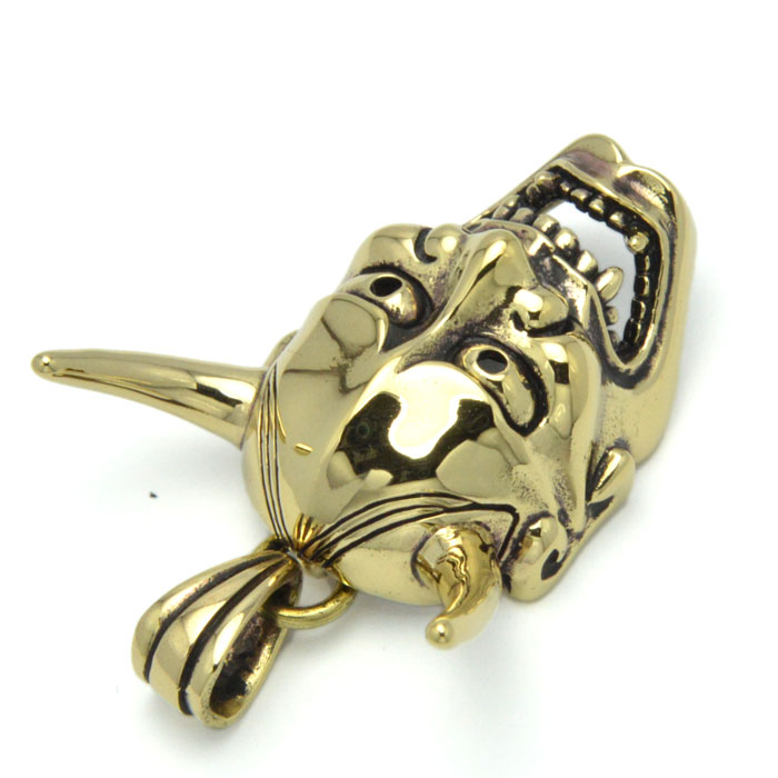 楽天市場】金の能面 般若面ペンダント 真ちゅう製 真鍮 ブラス brass