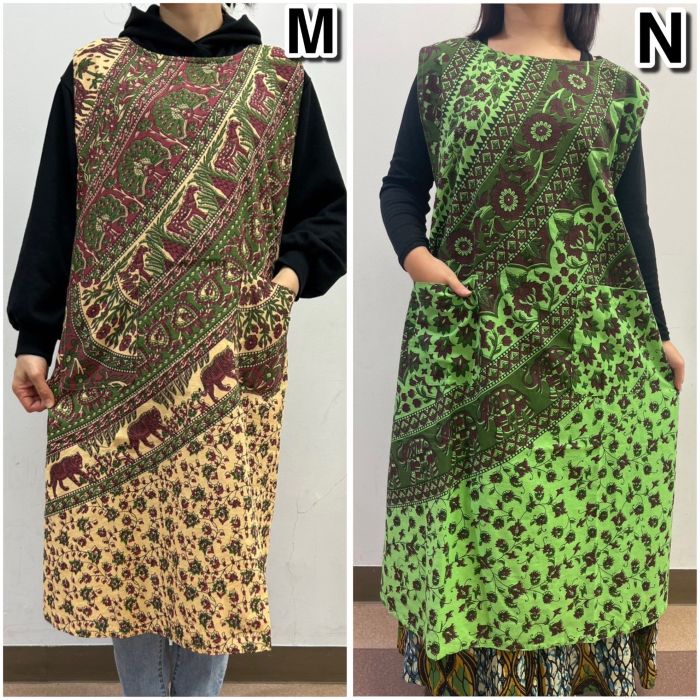 楽天市場】【メール便送料無料】エスニック柄エプロンドレス