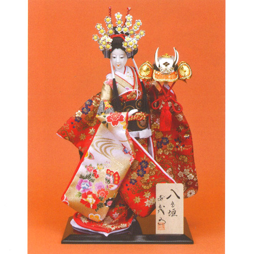 楽天市場】日本人形 尾山人形『寿喜代作 八重垣 金らん 10号