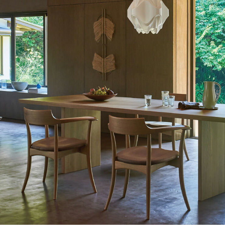 楽天市場】飛騨産業 CRESCENT アームチェア ホワイトオーク材 板座