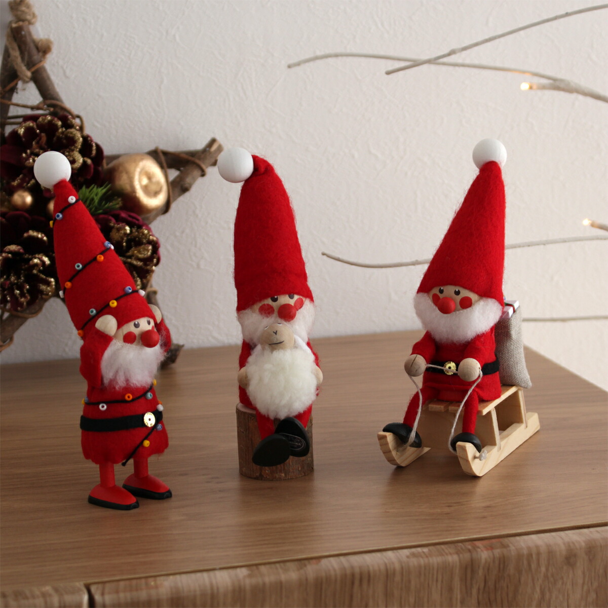 楽天市場】【今季完売】ノルディカニッセ そりに乗ったサンタ フェルト