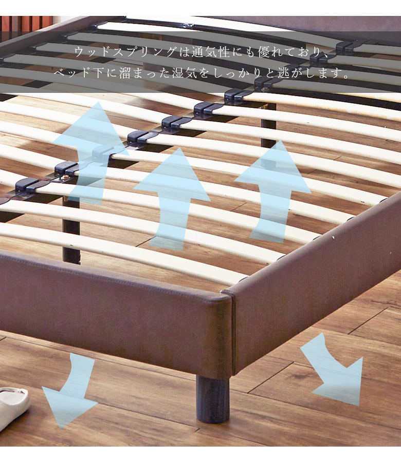 楽天市場】【全商品ポイント2倍!!】 ベッドフレーム ダブル レザー