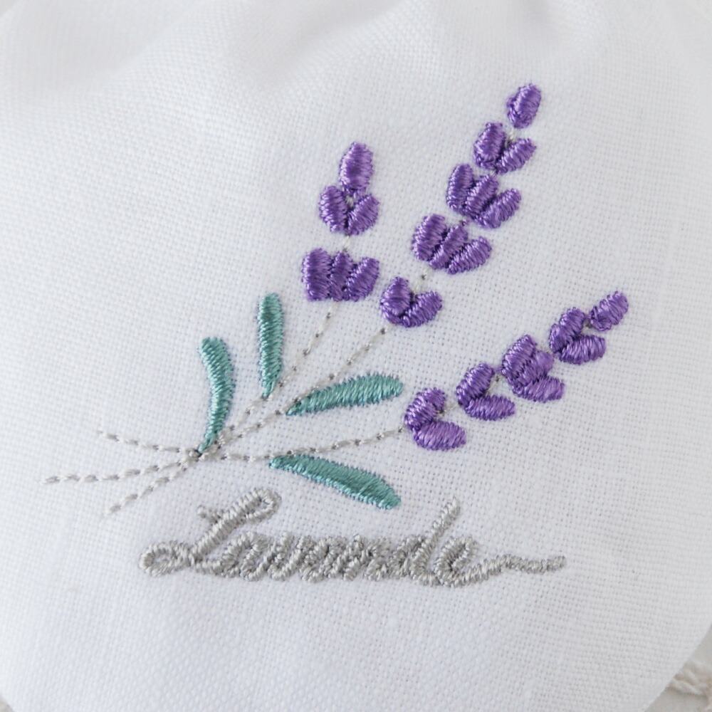 楽天市場】ラベンダー サシェ 巾着 刺繍 2色 / リネン GIORI アロマ