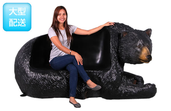 楽天市場】FRPアニマルオブジェ 黒クマのベンチ置物 動物 熊 くま