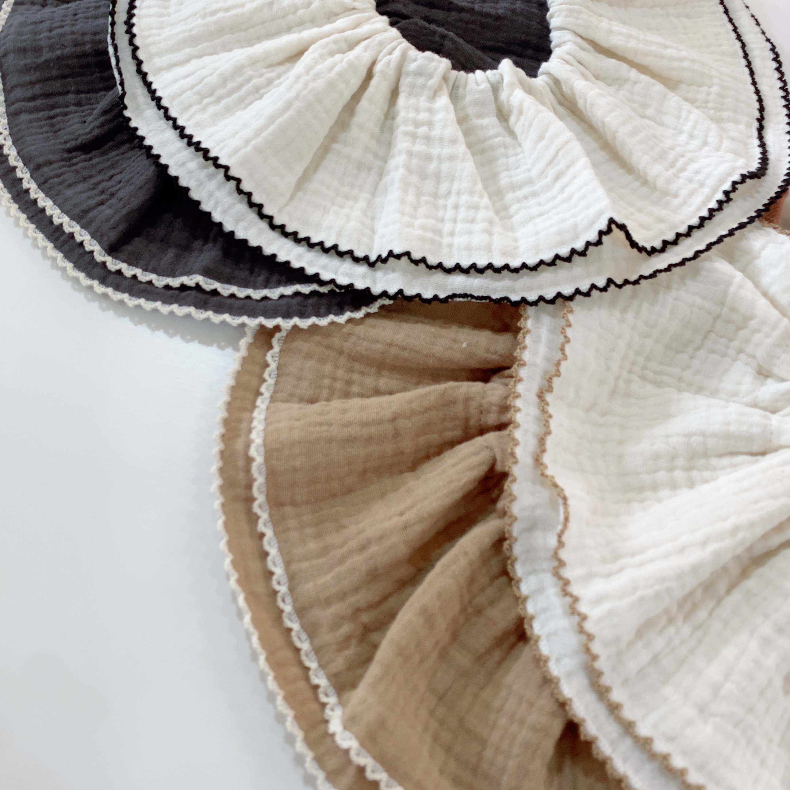 楽天市場】2枚セット 2重フリルガーゼスタイ フリルスタイ ベビー