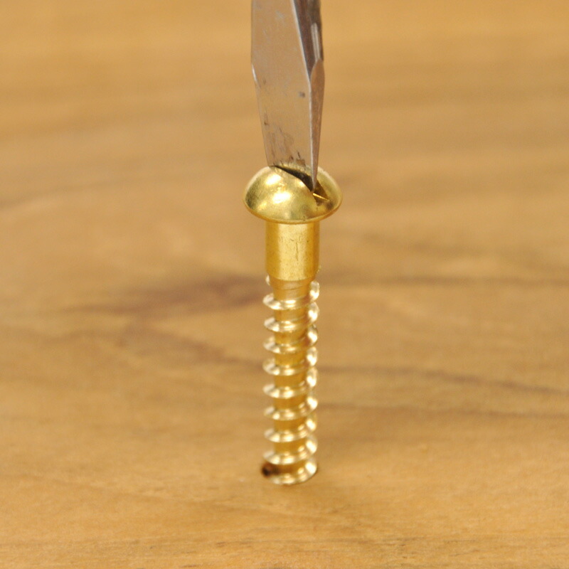 楽天市場】ブラススクリュー ラウンドヘッド #10 x 1-1/4インチ（なべ