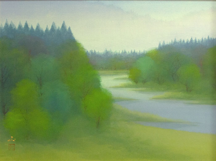 楽天市場】河本 正 「 薄霧 」 日本画 P12 ( 12号 ) 【中古】 : 内田画廊