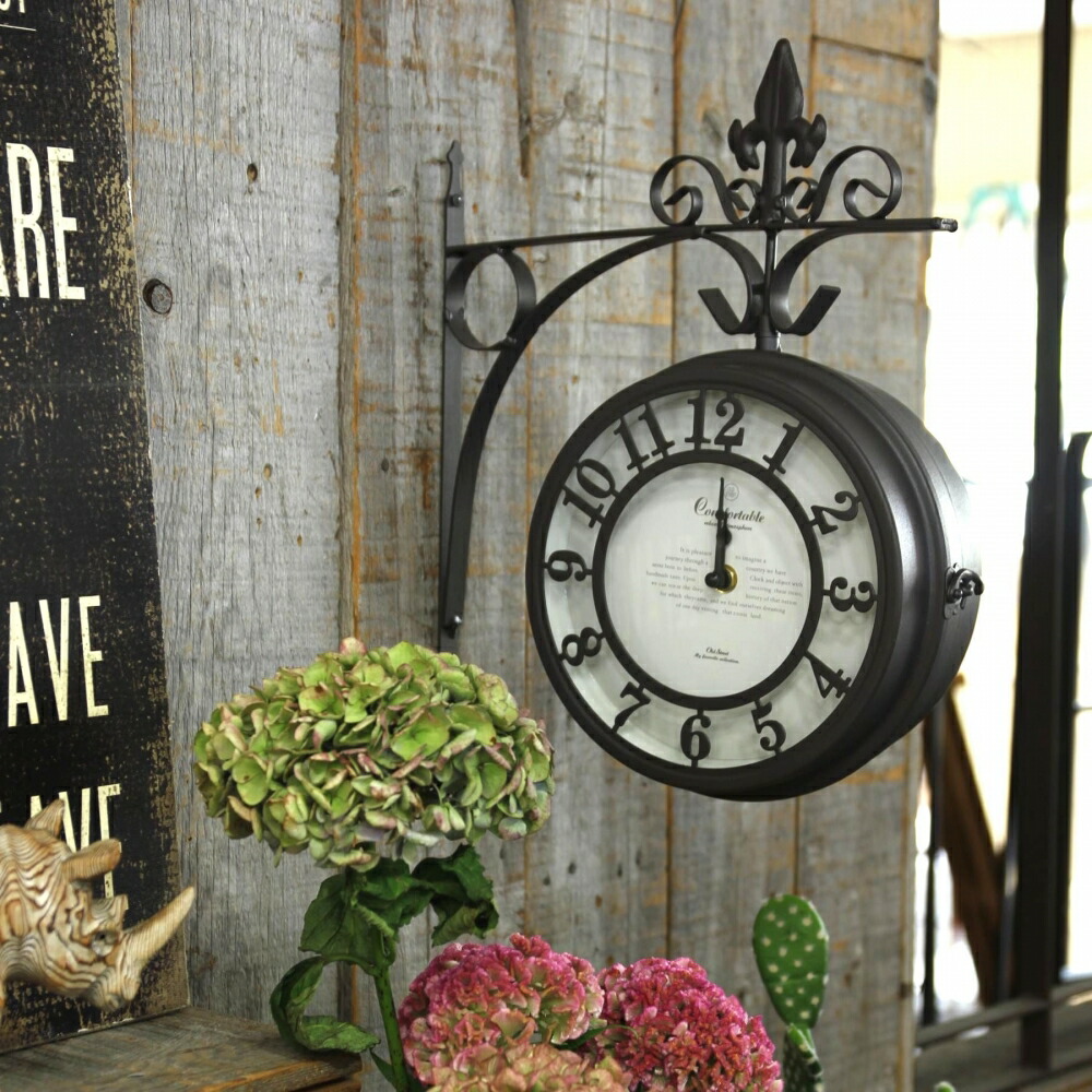 楽天市場】壁掛け両面時計OLD STREET BOTHSIDE CLOCK Lサイズ〜壁掛け