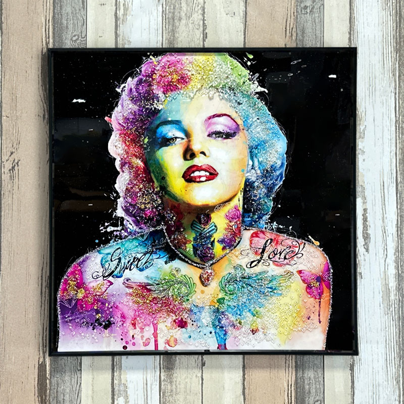 楽天市場】水晶パネル アートパネル 60×60cm ポップアート 黒フレーム