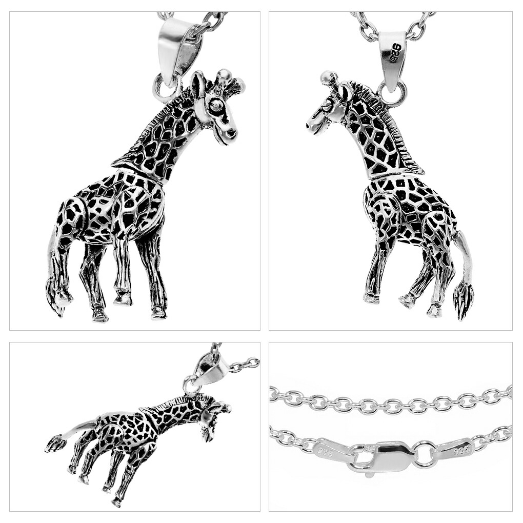 楽天市場】キリン 立体 シルバー ネックレス ペンダント ペンダント