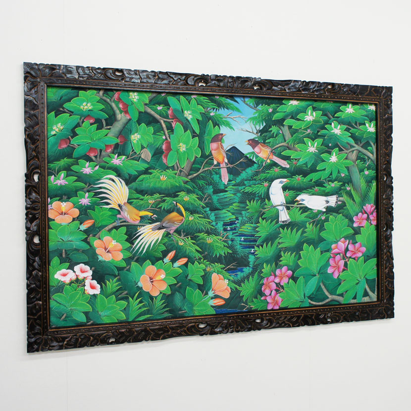 楽天市場】【送料無料！】バリ絵画・特大熱帯花鳥・ハイクラス（PA-006