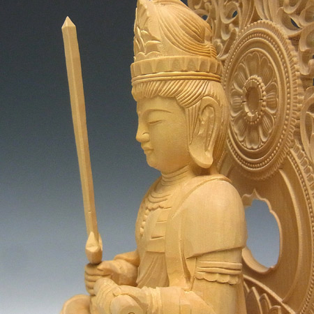 楽天市場】木彫り 仏像 文殊菩薩 騎獅像 獅子台坐 高さ26cm 柘植製