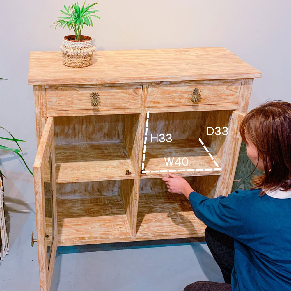 楽天市場】BOHOリゾートキャビネット H96cm【送料無料】キャビネット