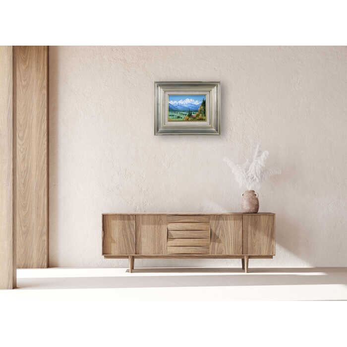 楽天市場】絵画 水口新一 油絵・油彩画 『穂高連峰』 家 山 自然 雪