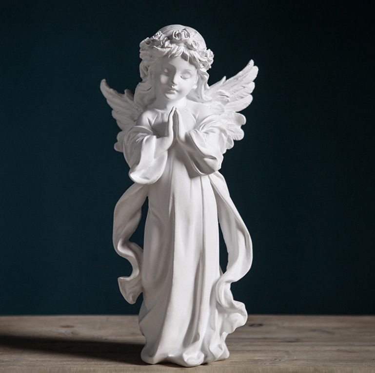 楽天市場】高さ：約31cm 樹脂製 石膏像風 天使 エンジェロ アート