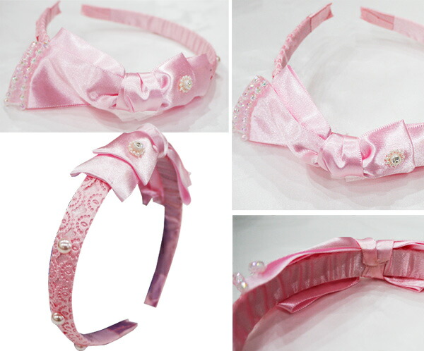 楽天市場】きらきらリボンカチューシャ|子供用 ピンク 発表会や入学式