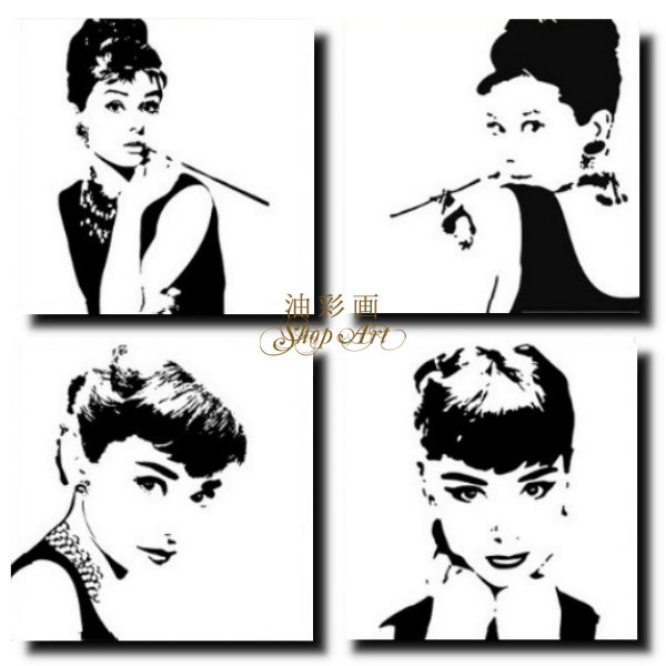 楽天市場】インテリア アートパネル『4パネルSET オードリー