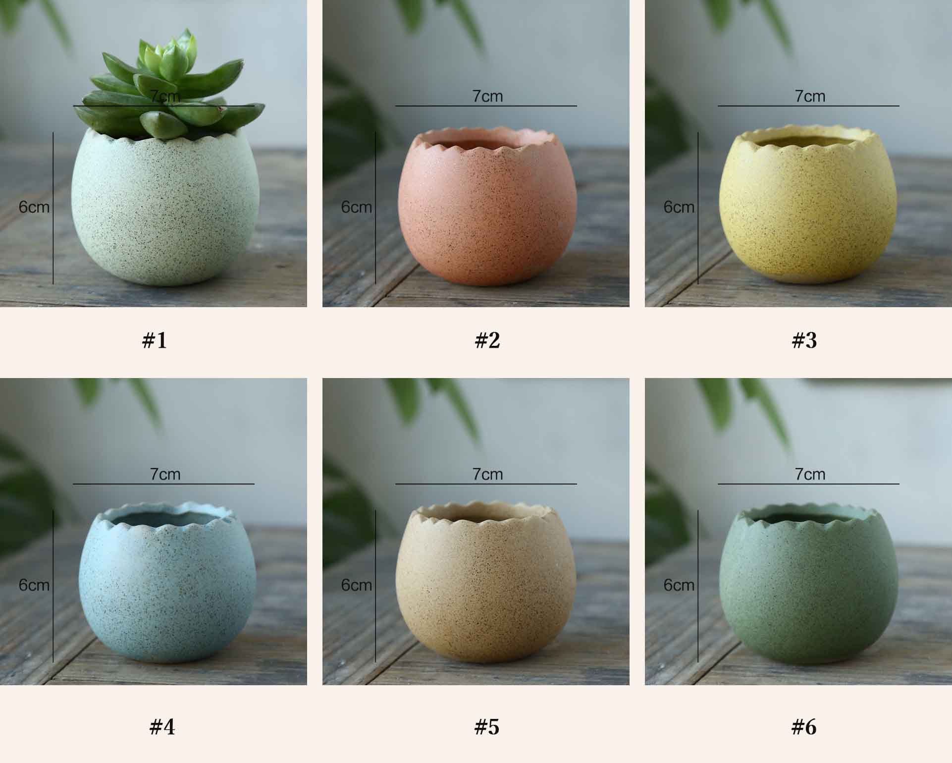 楽天市場】【vase341】送料無料 植木鉢 6点セット マット質感 卵型