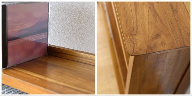 楽天市場】チーク無垢材 CDラック 文庫本本棚 薄型 スリム 天然木製