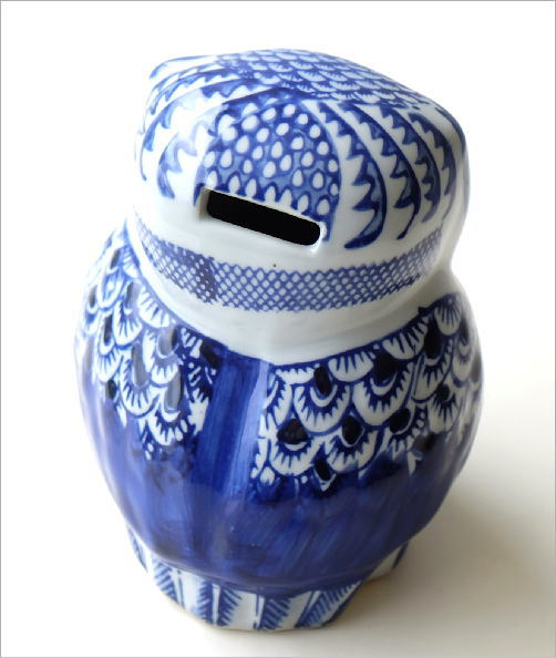 楽天市場】貯金箱 陶器 ふくろう フクロウ 和風 かわいい インテリア