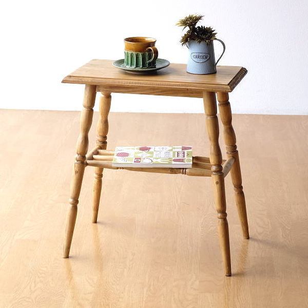 楽天市場】サイドテーブル パイン無垢材 天然木 木製 コンパクト