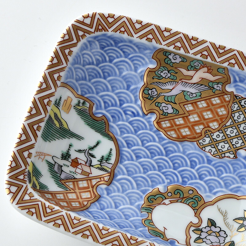 楽天市場】青海波地紋雪輪 銘々皿【波佐見焼き】石丸陶芸林九郎窯