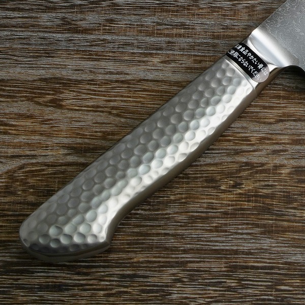 楽天市場】牛刀 両刃 210mmステン＆ニッケル 63層鋼 ダマスカス模様