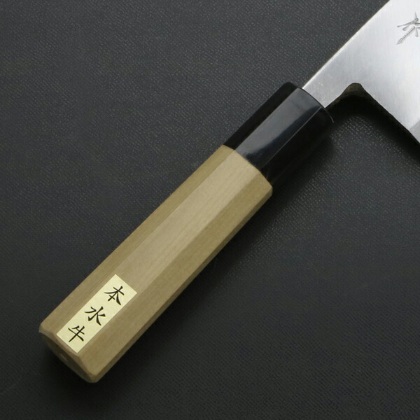 楽天市場】東周作 出刃包丁 片刃 165mm青紙2号 付け鋼 霞研ぎ仕上げ