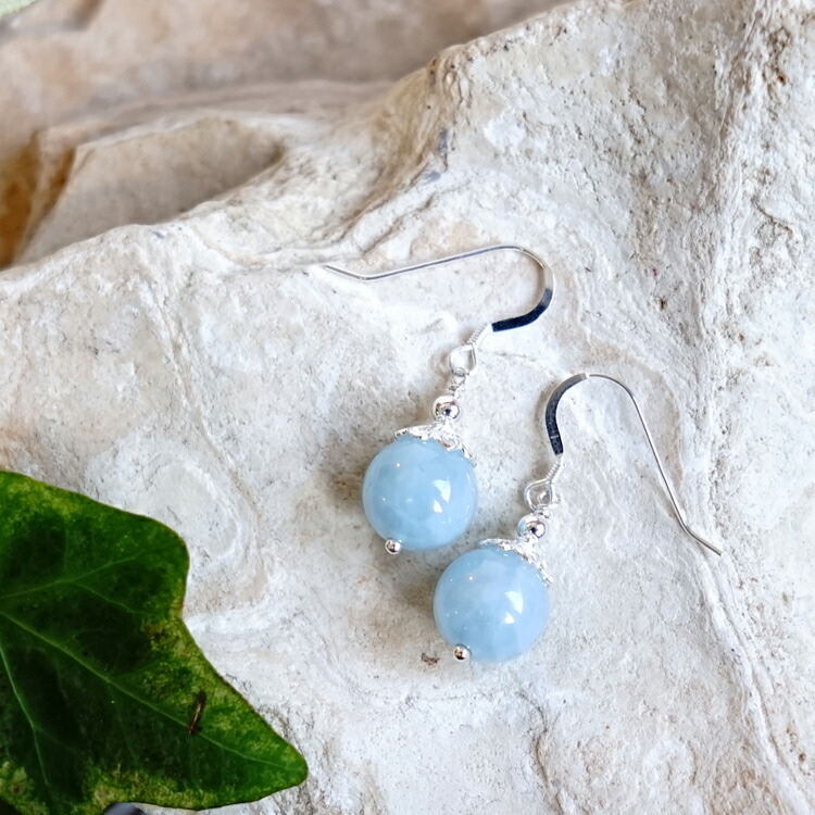 楽天市場】アクアマリン ピアス パワーストーン 天然石【10ミリ球