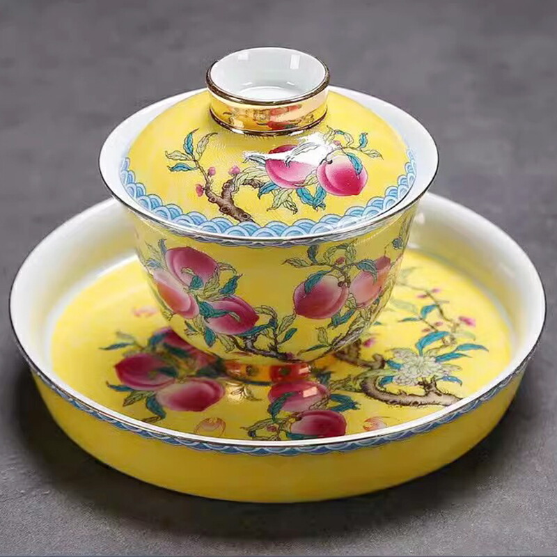 楽天市場】みずみずしい桃の絵柄 九桃 宝瓶 煎茶 茶器 茶碗 蓋物