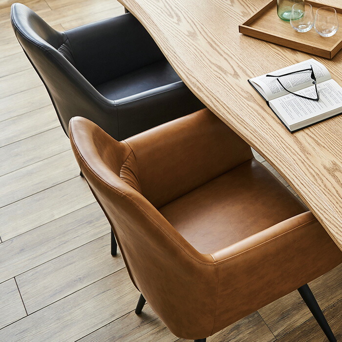 楽天市場】回転式 ダイニングチェア 肘付き キャメル ダークグレー