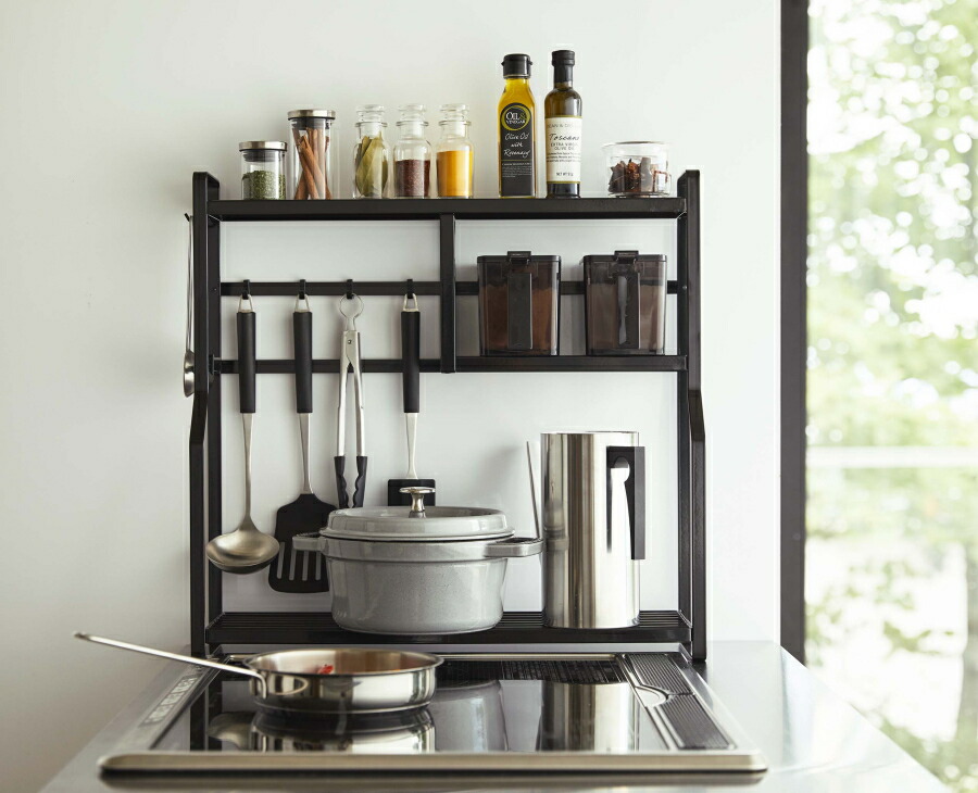 楽天市場】コンロサイドラック タワー 山崎実業 ホワイト ブラック