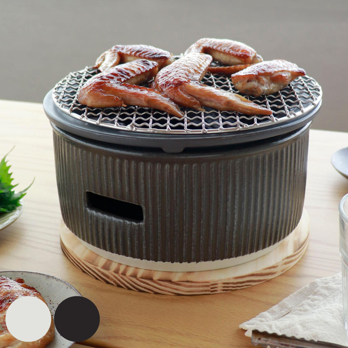 楽天市場】炭焼きグリル 大 陶器 日本製 ロロ The Chef 卓上コンロ