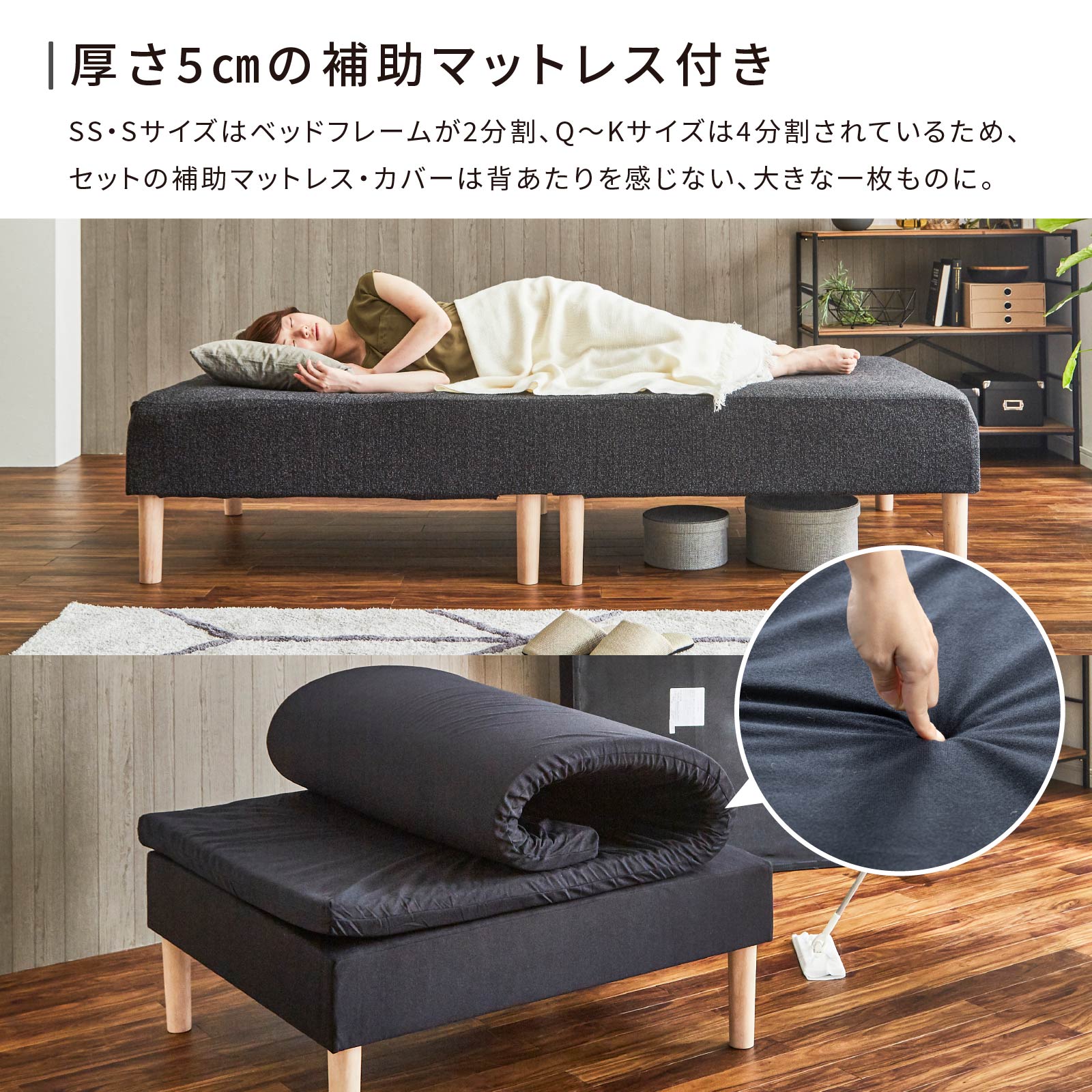 楽天市場】脚付き マットレスベッド シングル S サイズ 幅 90 cm 脚
