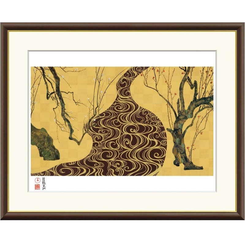 楽天市場】額絵 尾形光琳 紅白梅図 f8・f6・f4サイズ 日本の名画
