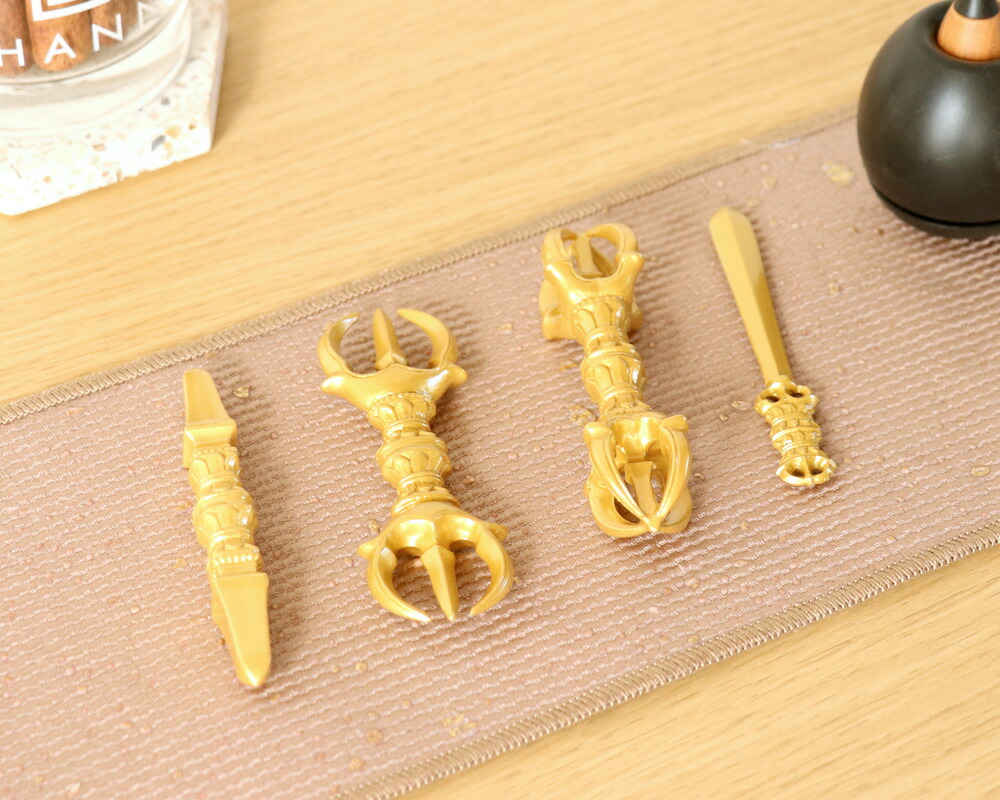 楽天市場】国産 金剛杵4点セット（箱入り） 前具 密教法具 杵形 寺院