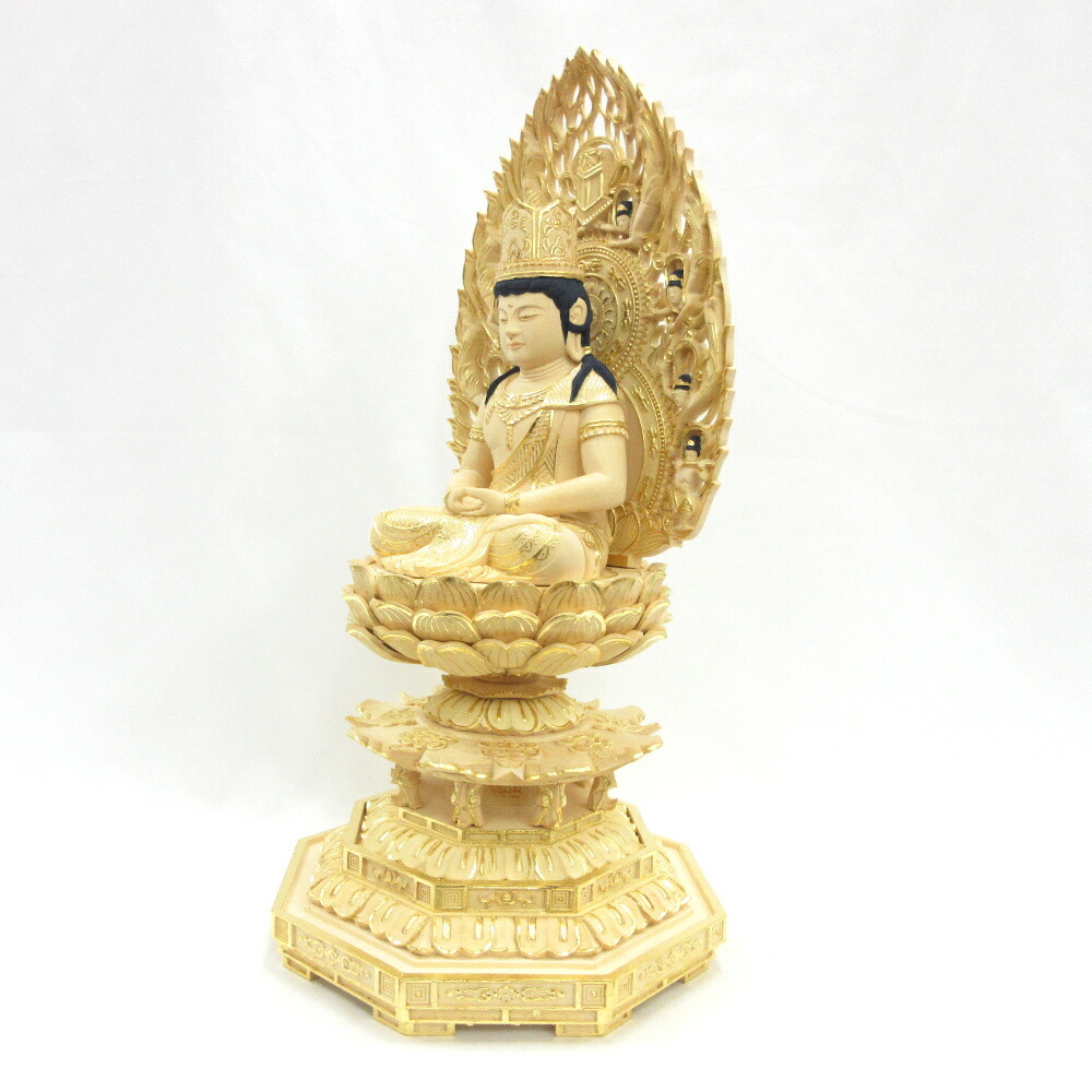 楽天市場】仏像 大日如来 座像 胎蔵界 慈悲 4.5寸 飛天光背 八角台