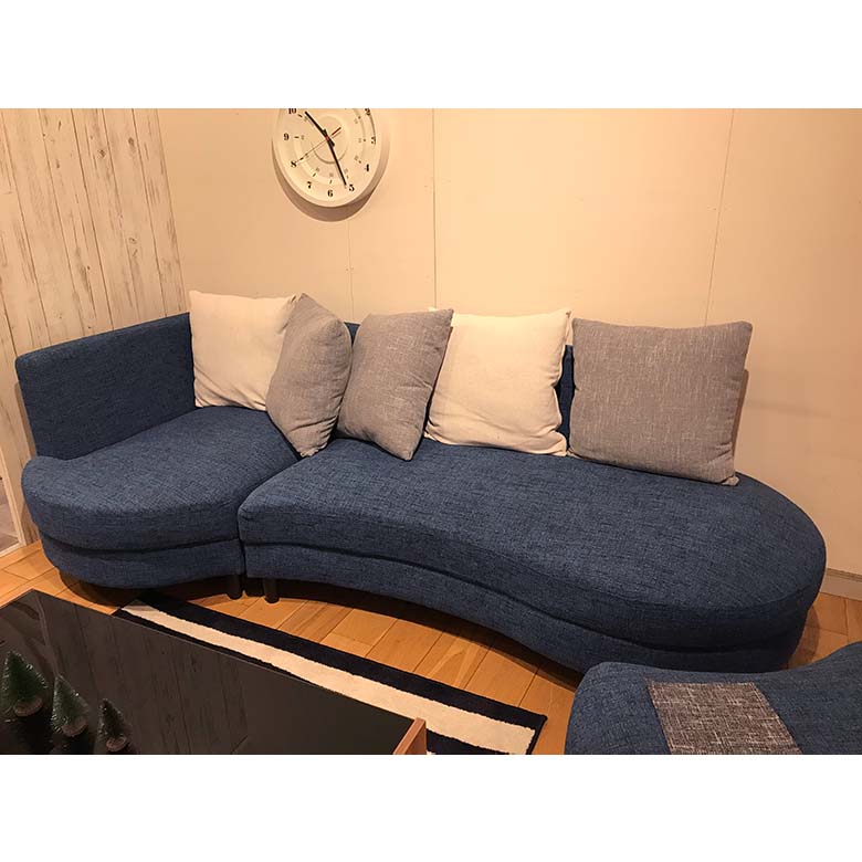 楽天市場】カウチソファ 幅237cm グレー ブルー オットマン クッション